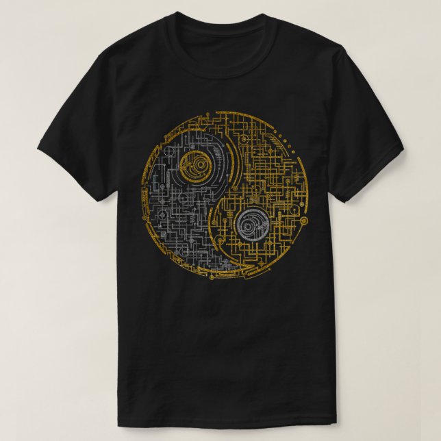 Camiseta Símbolo Yang de plata y oro (Diseño del anverso)
