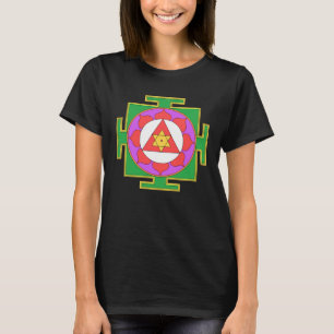 Camiseta Símbolo Yantra Gráfico Indio Entrenamiento de Yoga