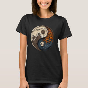 Camiseta Símbolo Yin Yang de equilibrio y armonía Bosque Oc