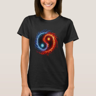 Camiseta Símbolo Yin Yang de Fuego y Agua Balance Tai Chi E