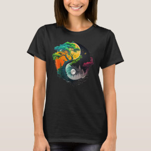 Camiseta Símbolo Yin Yang de taoísmo natural en Zen Taijitu
