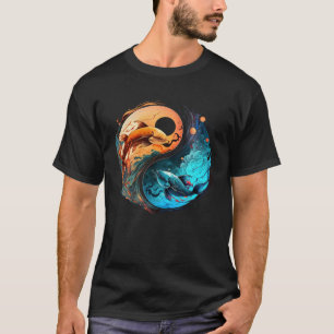 Camiseta Símbolo Yin Yang del horoscopio Pisces Rótulo Zodi