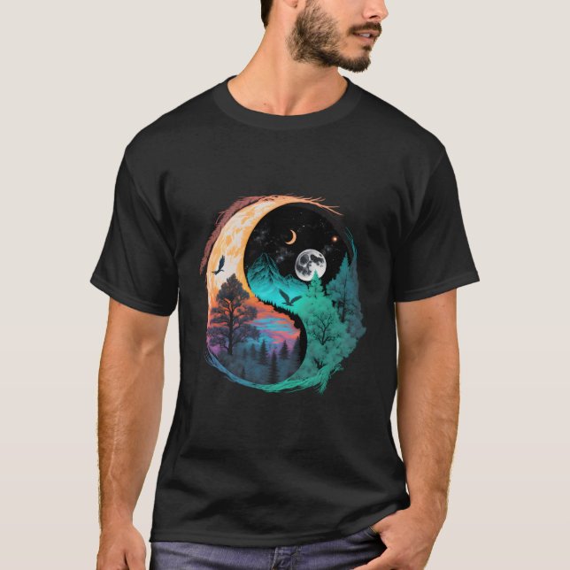 Camiseta Símbolo Yin Yang del taoísmo de meditación sobre l (Anverso)