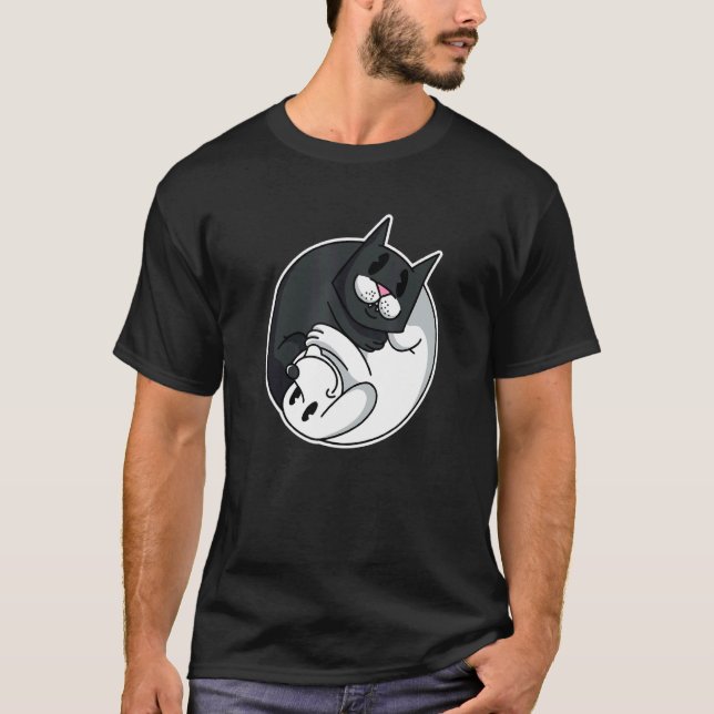 Camiseta Símbolo Yin Yang Gato Perro Dueños de Mascotas Ani (Anverso)