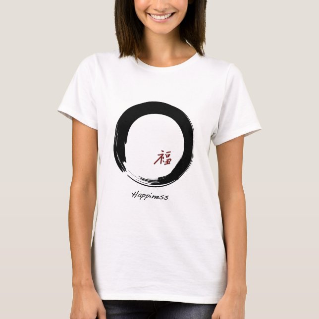 Camiseta Símbolo zen con carácter de felicidad (Anverso)