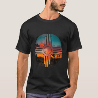 Camiseta Símbolo Zia de Nuevo México y paisaje