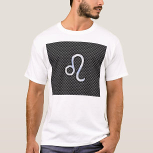 Camiseta Símbolo Zodiac León Plata Fibra de Carbono Carbón