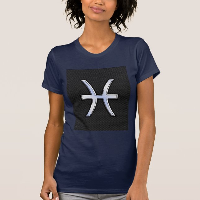 Camiseta Símbolo zodiaco de Pisces sobre el estilo de piel  (Anverso)