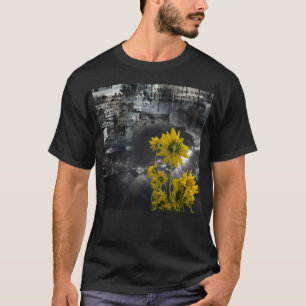 Camiseta Símbolos abstractos y flores amarillas