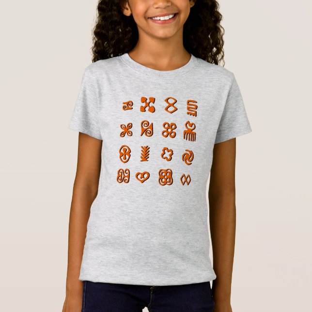Camiseta Símbolos Adinkra de África Occidental (Anverso)
