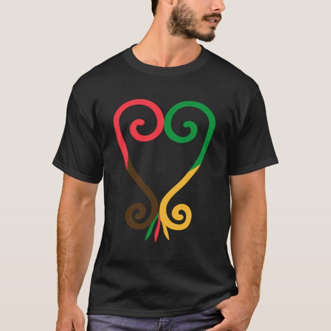 Camiseta Símbolos Adinkra Símbolo ghanés Suspensión de códi (Anverso)