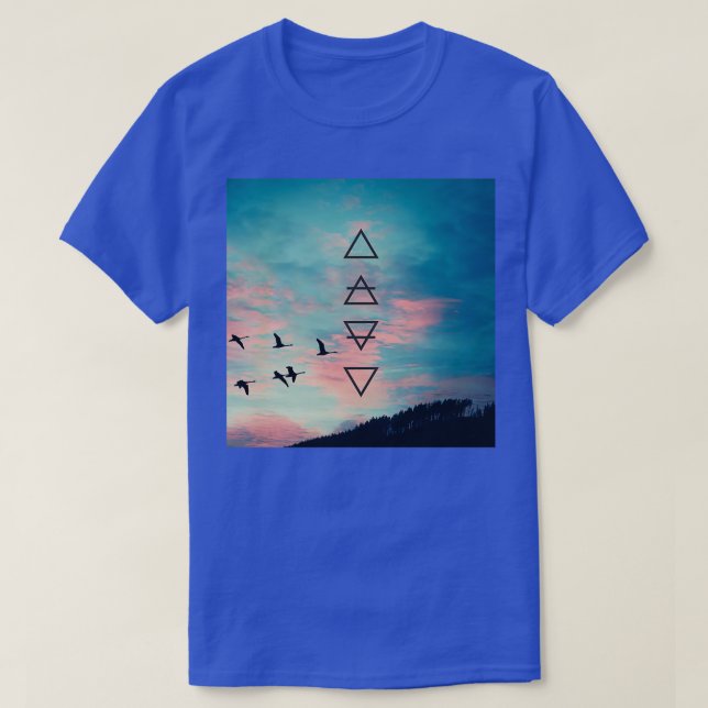 Camiseta Símbolos de alquimia cielo oscuro (Diseño del anverso)
