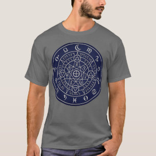 Camiseta Símbolos de alquimia sagrada Diseño azul