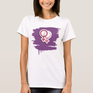 Camiseta SÍMBOLOS DE AMOR MENOS LESBIANO ROSA -.png