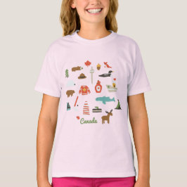 Camiseta Símbolos de Canadá asombrosos dibujados a mano