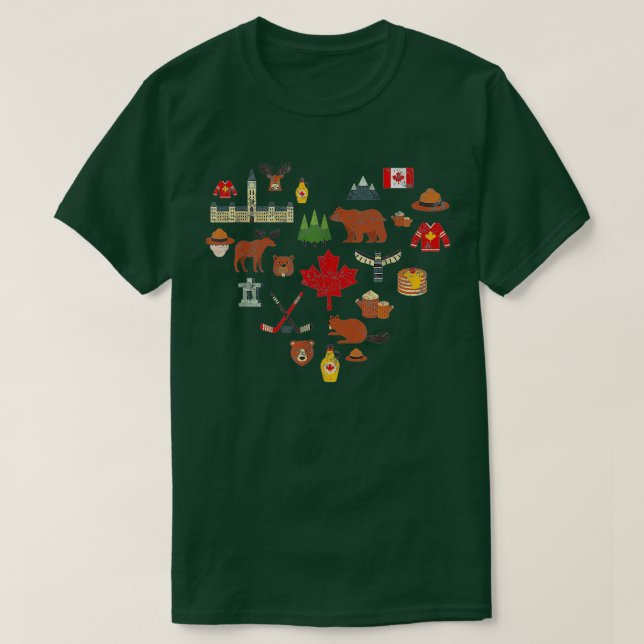 Camiseta Símbolos de cosecha canadiense Bandera de arce RC (Diseño del anverso)