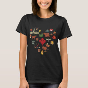 Camiseta Símbolos de cosecha canadiense Bandera de arce Rc