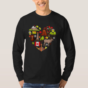 Camiseta Símbolos de cosecha canadienses Bandera Hoja de ar
