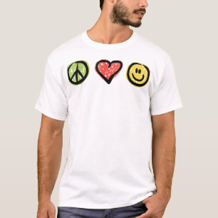 Camiseta Símbolos de mensajes positivos de amor por la paz