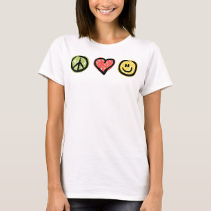 Camiseta Símbolos de mensajes positivos de amor por la paz