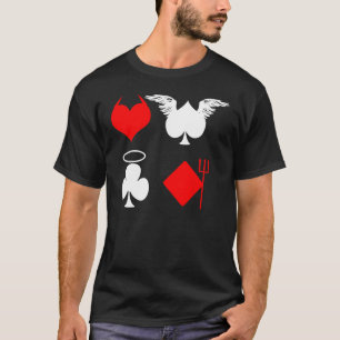 Camiseta Símbolos de tarjetas angélicas demoníacas de póque