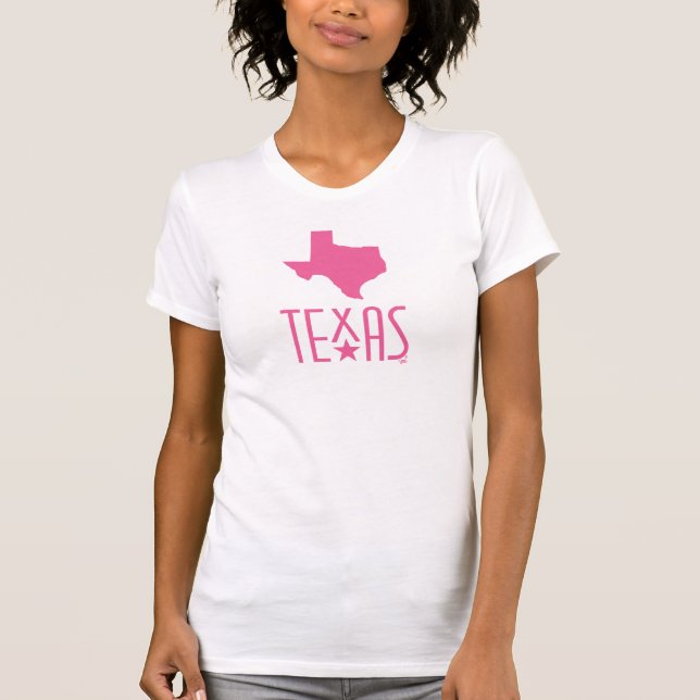 Camiseta Símbolos de Texas, estado de Texas, rosa (Anverso)