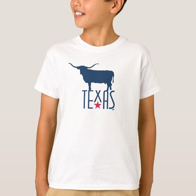 Camiseta Símbolos de Texas, Longhorn, marina (Anverso)
