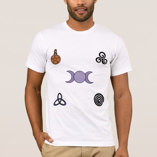 Camiseta Símbolos de Wiccan y Pagan (Anverso)