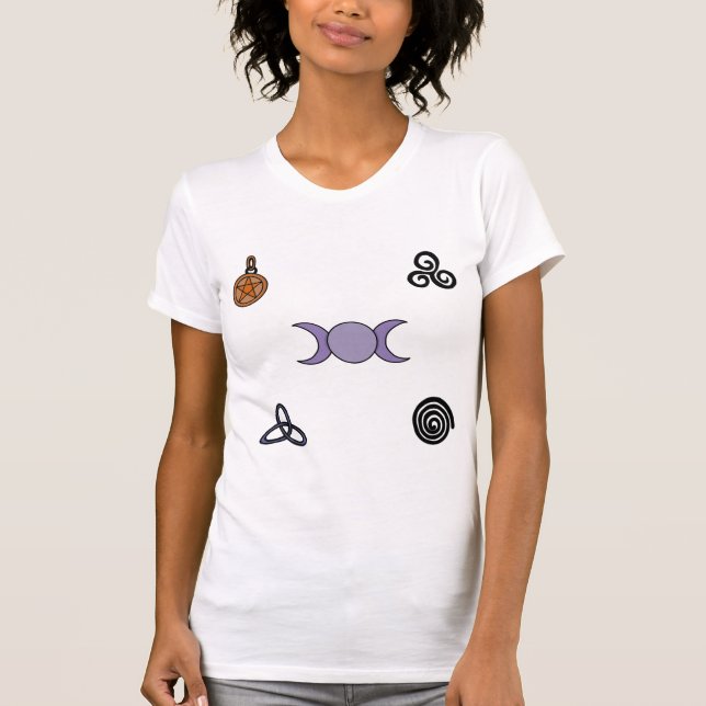 Camiseta Símbolos de Wiccan y Pagan (Anverso)