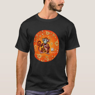 Camiseta Símbolos del calendario chino de monos de Rótulo z