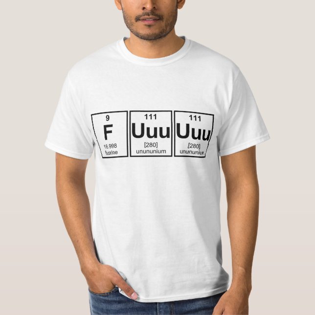Camiseta Símbolos del elemento de tabla periódica de (Anverso)