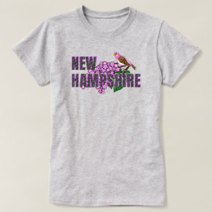 Camiseta Símbolos del estado de New Hampshire, pinzón púrpu