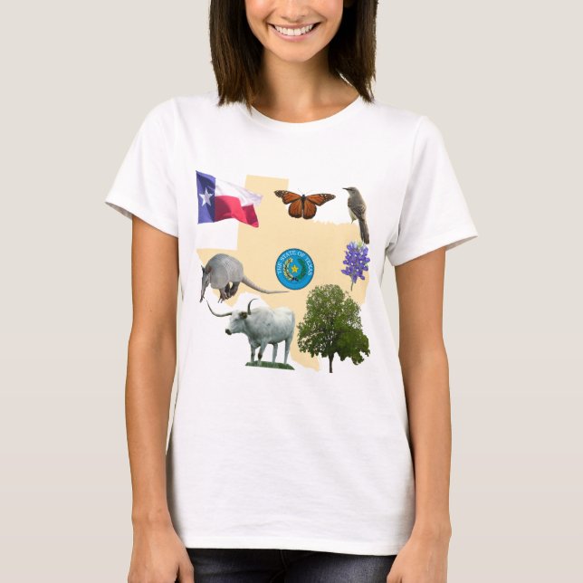 Camiseta Símbolos del Estado de Texas (Anverso)