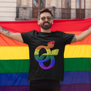 Camiseta Símbolos del orgullo masculino Bandera arco iris