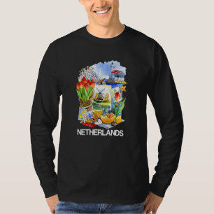 Camiseta Símbolos holandeses de Países Bajos Canales Tulipa