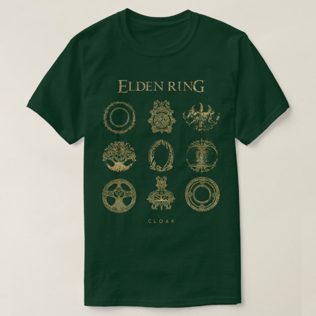 Camiseta Símbolos mágicos de oro de Elden Ring (Diseño del anverso)