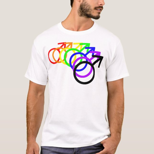Camiseta Símbolos masculinos del arcoiris (Anverso)