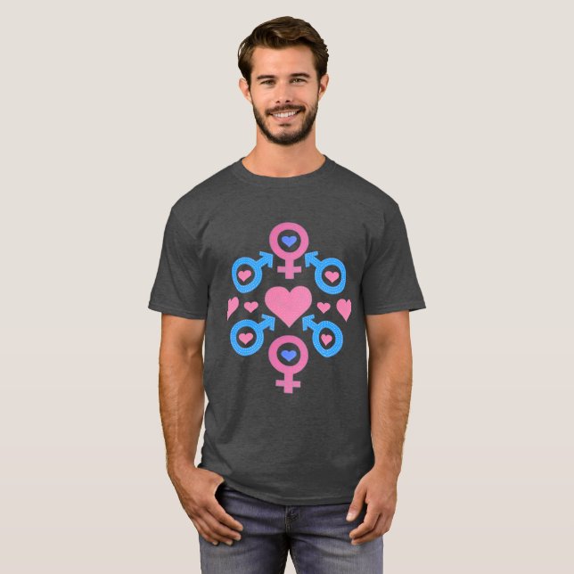 Camiseta Símbolos masculinos y femeninos (Anverso completo)