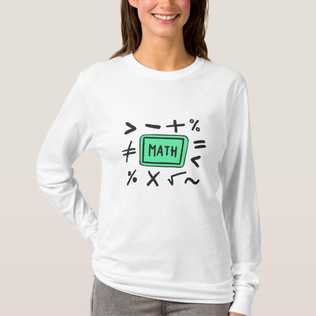 Camiseta Símbolos matemáticos para estudiantes y padres (Anverso)