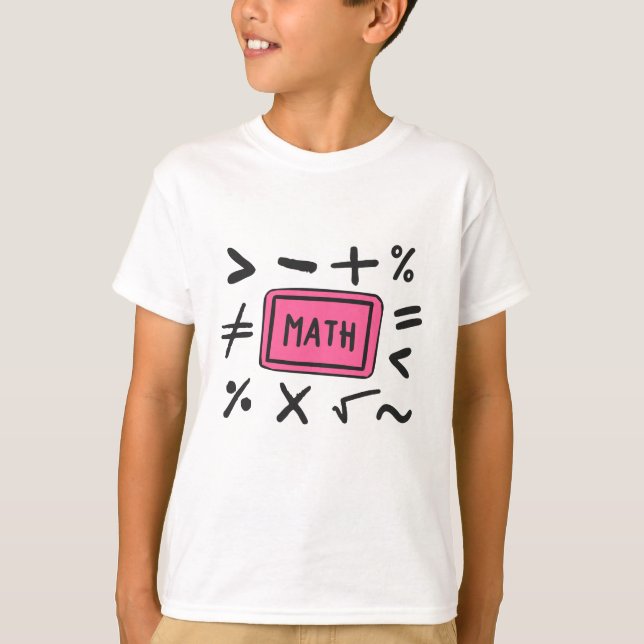 Camiseta Símbolos matemáticos para estudiantes y padres (Anverso)