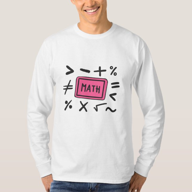 Camiseta Símbolos matemáticos para estudiantes y padres (Anverso)
