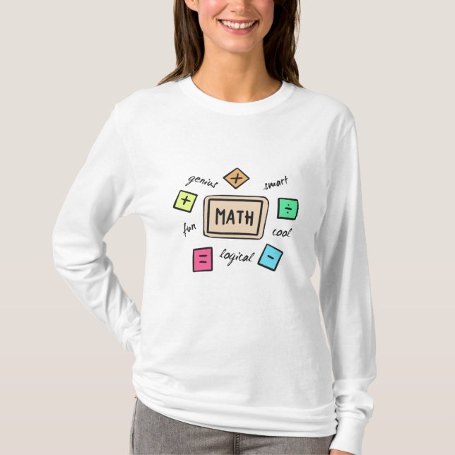 Camiseta Símbolos matemáticos para estudiantes y padres (Anverso)