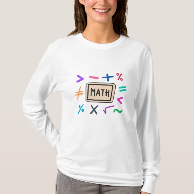 Camiseta Símbolos matemáticos para estudiantes y padres (Anverso)