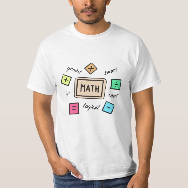Camiseta Símbolos matemáticos para estudiantes y padres (Anverso)
