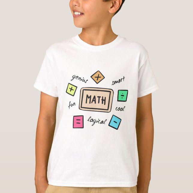 Camiseta Símbolos matemáticos para estudiantes y padres (Anverso)