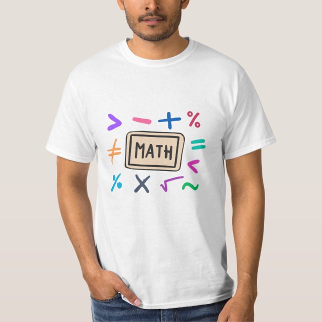 Camiseta Símbolos matemáticos para estudiantes y padres (Anverso)