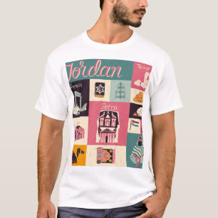 Camiseta Símbolos retro de la cultura jordana ilustrados