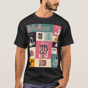 Camiseta Símbolos retro de la cultura jordana ilustrados