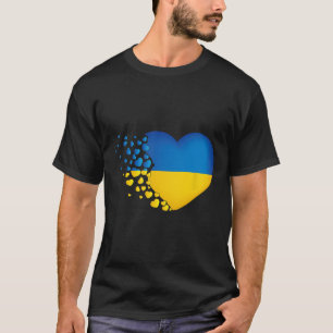 Camiseta Símbolos ucranianos Bandera ucraniana Corazón Amor