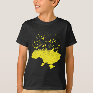 Camiseta Símbolos ucranianos Ucrania Mapa de Ucrania Pájaro